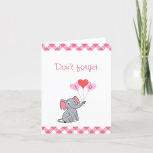Cartes Pour Fêtes Annuelles Jour de la Saint-Valentin éléphant mignon 