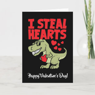 Cartes Pour Fêtes Annuelles Jour de la Saint Valentin T-Rex Dino Je vole les