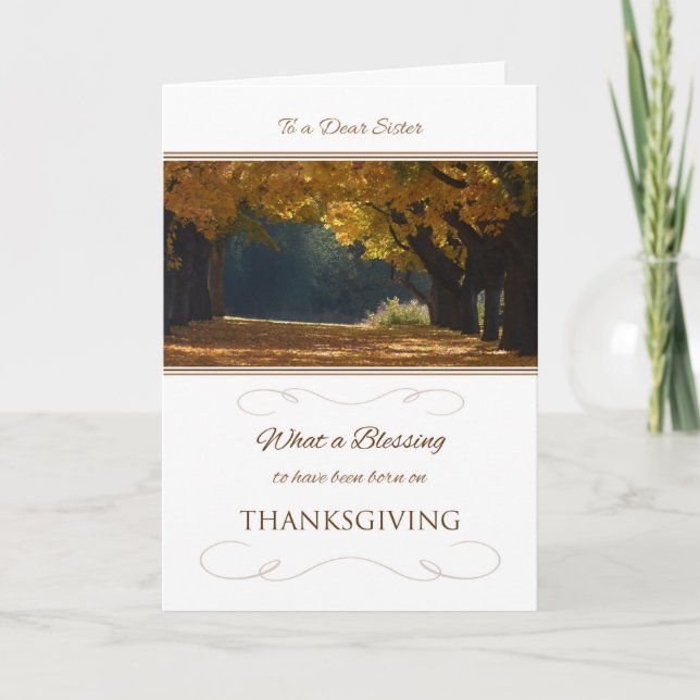 Cartes Pour Fêtes Annuelles Jour de l'Action de grâce pour Soeur (Devant)