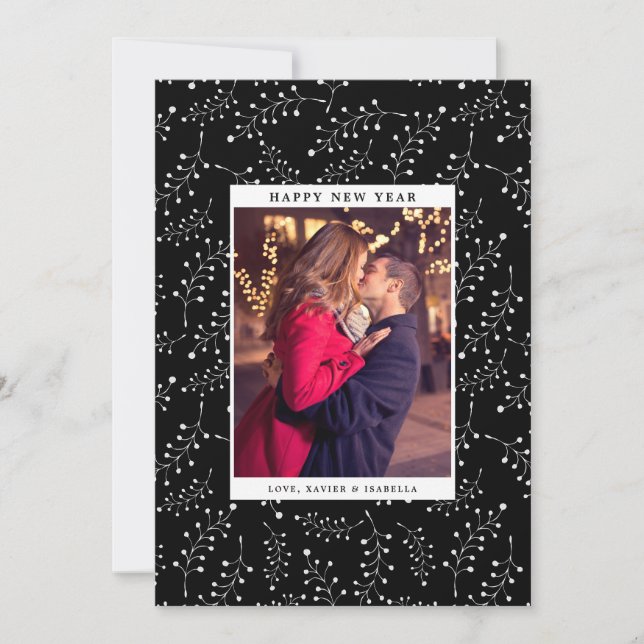 Cartes Pour Fêtes Annuelles Jour de l'An Elegance Photo Holiday (Devant)