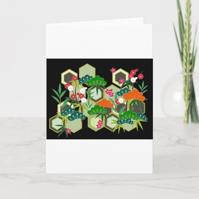 Cartes Pour Fêtes Annuelles Jour de l'An Japonais style japonais (Devant)