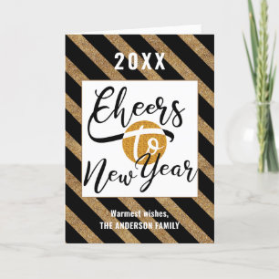 Cartes Pour Fêtes Annuelles Jour De L'An Script Moderne Festive Gold Chic