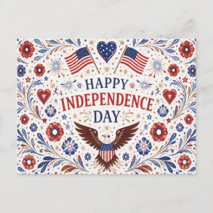 Cartes Pour Fêtes Annuelles Jour de l'Indépendance de l'Art Populaire Scandina