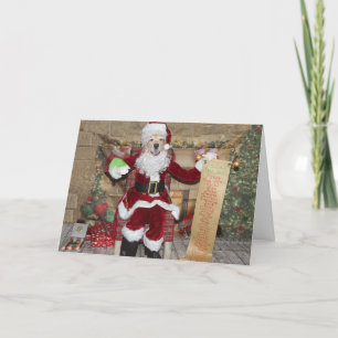 Cartes Pour Fêtes Annuelles Jour de Noël de la liste des Père Noël Golden Retr