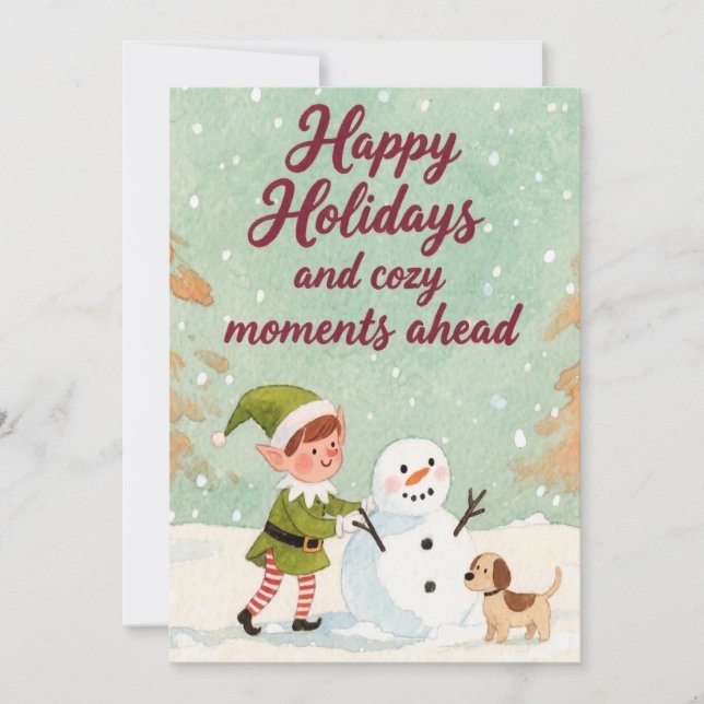 Cartes Pour Fêtes Annuelles Jour de Noël tiré à la main Snowman (Devant)