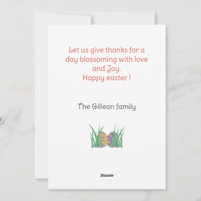 Cartes Pour Fêtes Annuelles jour de Pâques, heureux de Pâques à la famille deu (Dos)