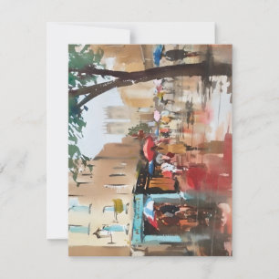 Cartes Pour Fêtes Annuelles Jour De Pluie En Ville En Aquarelles