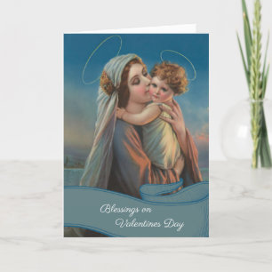 Cartes Pour Fêtes Annuelles Jour de Valentines béni de Jésus de bébé de mère