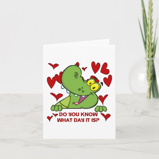 Cartes Pour Fêtes Annuelles Jour de Valentines d'alligator (Devant)