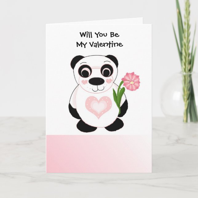 Cartes Pour Fêtes Annuelles Jour de Valentines d'ours panda (Devant)