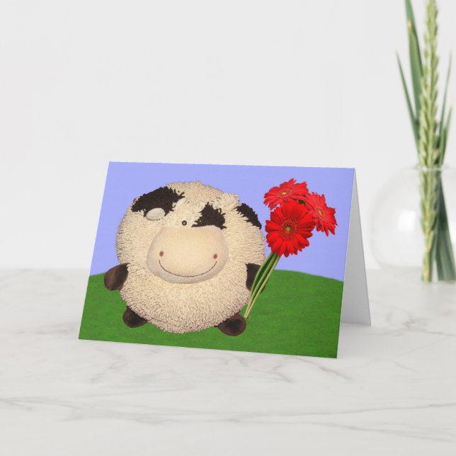 Cartes Pour Fêtes Annuelles Jour de Valentines heureux de vache (Devant)