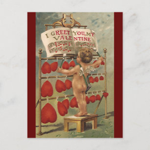 Cartes Pour Fêtes Annuelles Jour de Valentines victorien vintage, cupidon et