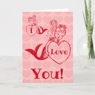 Cartes Pour Fêtes Annuelles Jour de Valentines vintage de sirène