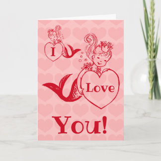 Cartes Pour Fêtes Annuelles Jour de Valentines vintage de sirène