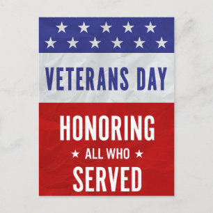 Cartes Pour Fêtes Annuelles Jour des anciens combattants - Honorer tous ceux q