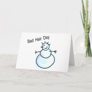 Cartes Pour Fêtes Annuelles Jour des cheveux mauvais Snowman