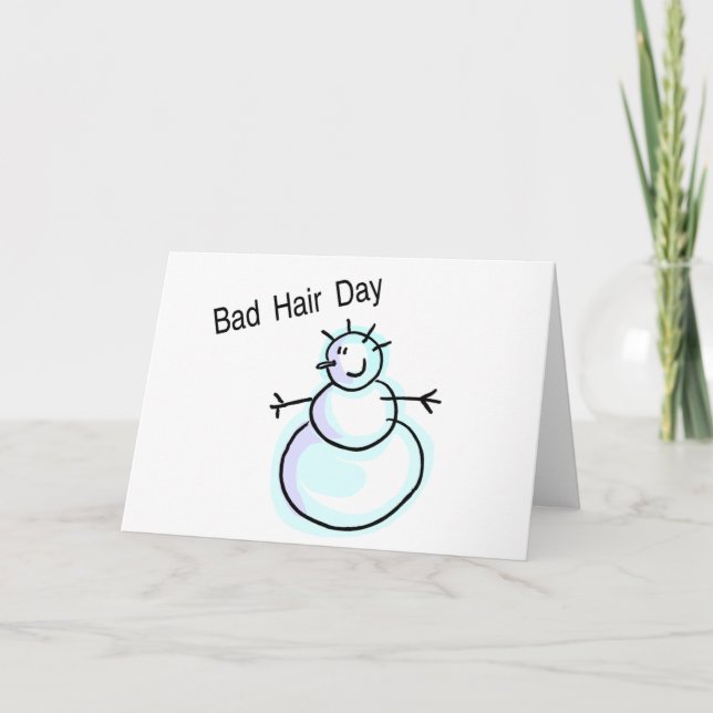 Cartes Pour Fêtes Annuelles Jour des cheveux mauvais Snowman (Devant)