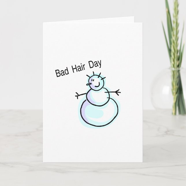 Cartes Pour Fêtes Annuelles Jour des cheveux mauvais Snowman (Devant)
