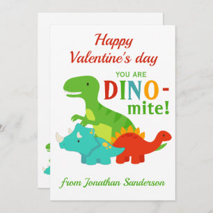 Cartes Pour Fêtes Annuelles Jour des enfants Valentines Dinosaur Dino-mite Pla