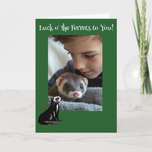 Cartes Pour Fêtes Annuelles Jour des Ferrets Ferret St. Patrick (Devant)