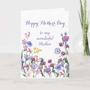 Cartes Pour Fêtes Annuelles Jour des Mères Joyeux Jardin coloré Floral