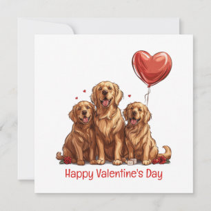 Cartes Pour Fêtes Annuelles Jour des Valentines Chien d'or