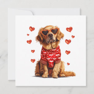 Cartes Pour Fêtes Annuelles Jour des Valentines Chien d'or