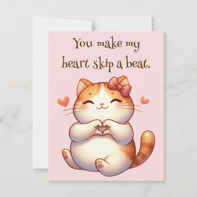 Cartes Pour Fêtes Annuelles Jour des Valentines customisé Chat Thème (Devant)