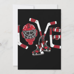 Cartes Pour Fêtes Annuelles Jour des Valentines de hockey sur glace Aimer mign