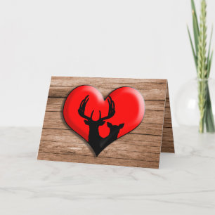 Cartes Pour Fêtes Annuelles Jour des Valentines du Coeur des Cerfs Rustiques