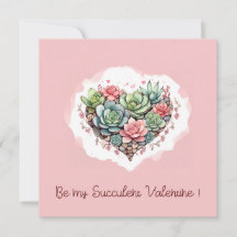 Jour des Valentines du Coeur Succulent Rose Cute