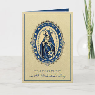 Cartes Pour Fêtes Annuelles Jour des Valentines du prêtre catholique Vierge Ma