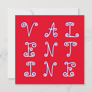 Cartes Pour Fêtes Annuelles Jour des Valentines modernes rouge brillant