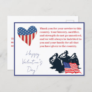 Cartes Pour Fêtes Annuelles Jour des Valentines patriotique Armée de soldat mi