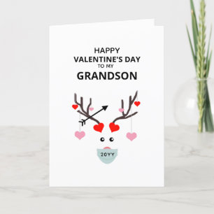 Cartes Pour Fêtes Annuelles Jour des Valentines Petits-fils Coeurs Aimer Cerfs