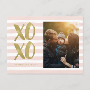 Cartes Pour Fêtes Annuelles Jour des Valentines rose et or XOXO