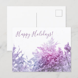Cartes Pour Fêtes Annuelles Jour d'hiver lumineux Arbres enneigés teintés de r