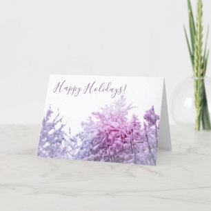 Cartes Pour Fêtes Annuelles Jour d'hiver rose teinté Snowy arbres
