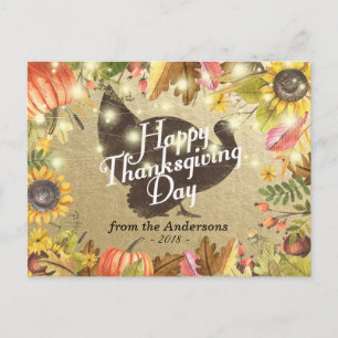 Cartes Pour Fêtes Annuelles Jour du bon thanksgiving Turquie Citrouilles autom