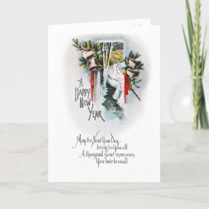 Cartes Pour Fêtes Annuelles Jour du Nouvel An vintage