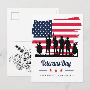 Cartes Pour Fêtes Annuelles Jour du Souvenir Hommage aux Vétérans Drapeau Amér