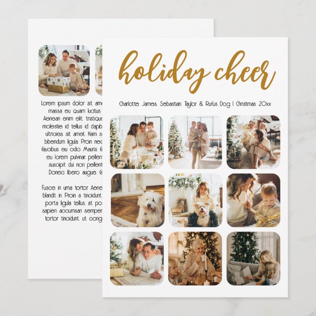 Cartes Pour Fêtes Annuelles Jour férié 12 Photo Noël personnalisé (Devant / Derrière)