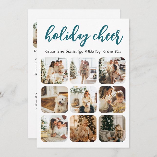 Cartes Pour Fêtes Annuelles Jour férié 12 Photo Noël personnalisé (Devant / Derrière)