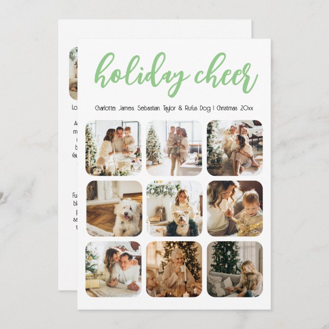 Cartes Pour Fêtes Annuelles Jour férié 12 Photo Noël personnalisé (Devant / Derrière)