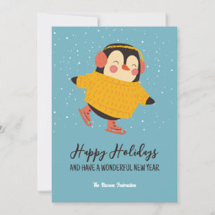 Cartes Pour Fêtes Annuelles Jour férié des neiges de Pingouin Joyeux Nouvel An