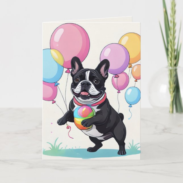 Cartes Pour Fêtes Annuelles Jour heureux du bouledogue français Bouledogue fra (Devant)