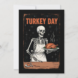 Cartes Pour Fêtes Annuelles Jour Thanksgiving Skeleton Turkey