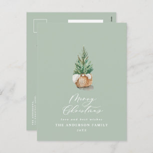 Cartes Pour Fêtes Annuelles Jour vert sage minimaliste