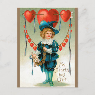 Cartes Pour Fêtes Annuelles Jour vintage des Valentines Victoriennes, Garçon a