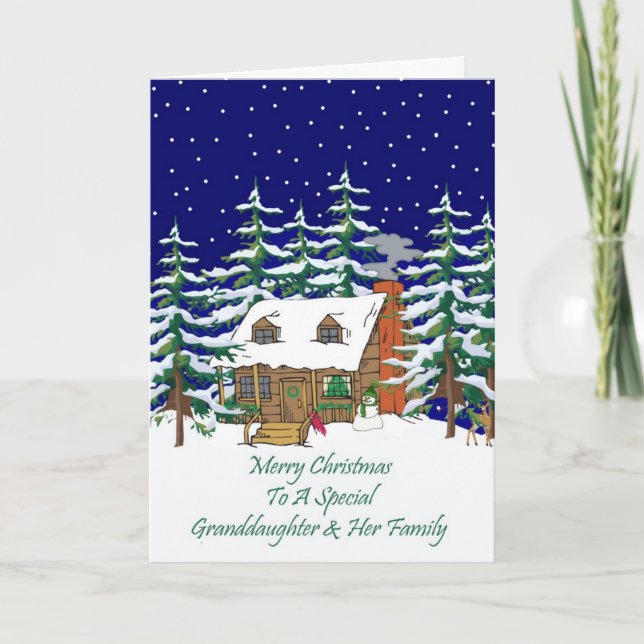 Cartes Pour Fêtes Annuelles Journal Cabine Noël Grandgirl & Famille (Devant)